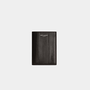 Saint Laurent Paris Credit Card Wallet Burnt Brown Eel