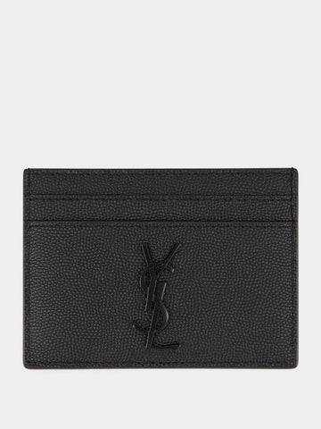 Logo Plaque Leather Card Holder