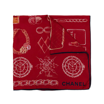 Symbols Motif Silk Scarf
