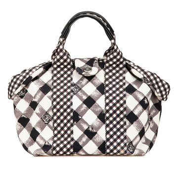 Chanel Cruise Line Gingham Check Canvas Leather Handbag Limited