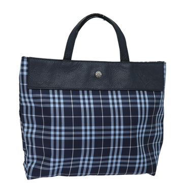 Burberry Nova Check Hand Bag Nylon Navy Auth ti1769