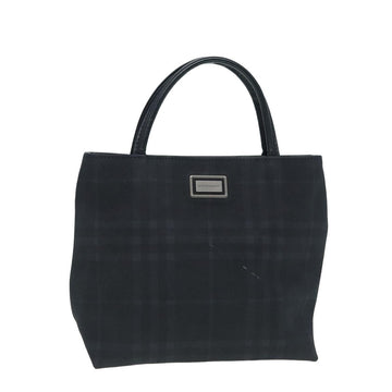 Burberry Nova Check Hand Bag Canvas Navy Auth ti1824