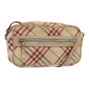 Burberry Nova Check Blue Label Shoulder Bag Canvas Beige Red Auth ti1983