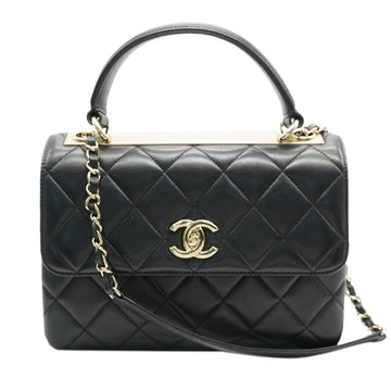 Top Quality Chanel Black Quilted Leather Small Trendy CC Dual Handle New Bag