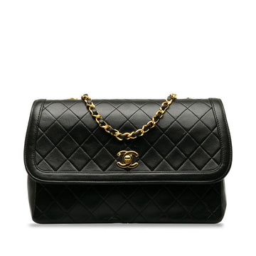 Top Quality Chanel Vintage Matlasse Chain Shoulder Bag Black Leather