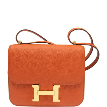 HM 18CM ORANGE CONSTANCE MINI EPSOM GOLD-TONED HARDWARE