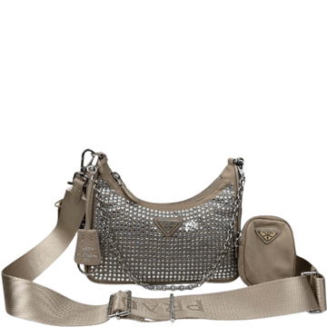 PR RE-EDITION 2005 SATIN BAG WITH BEIGE