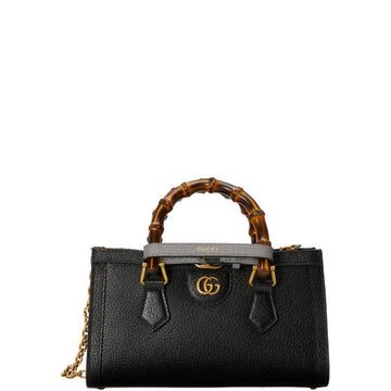 GG DIANA SMALL SHOULDER BAG BLACK 25CM 735153 DJ24T 1092
