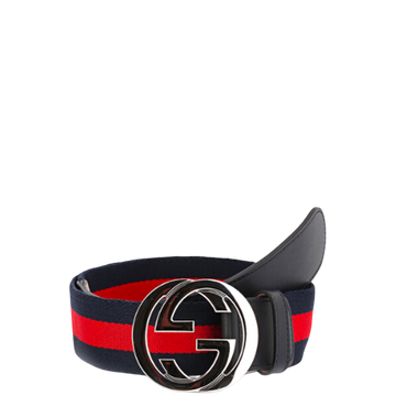 GG'S WEB BELT WITH G BUCKLE NAVY 4CM 411924 H917N 8497