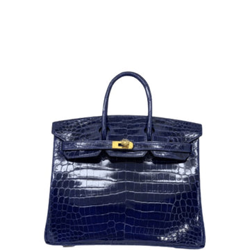 HM BIRKIN 30 CROCODILE GOLD-TONED HARDWARE DARK BLUE