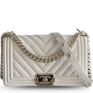 CHL MEDIUM CLASSIC FLAP BAG WHITE
