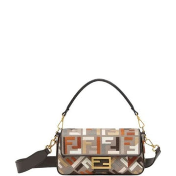 FD BAGUETTE MULTICOLOR CANVAS BAG WITH FF EMBROIDERY 25CM 8BR600ANH4F1MQL