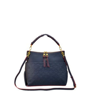 LUV PALLAS CHAIN MONOGRAM CANVAS TOTE BAG BLUE 33CM