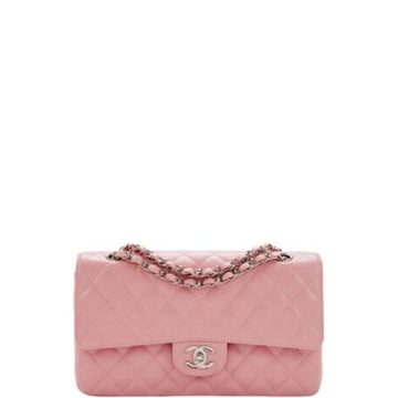 CHL MEDIUM CLASSIC FLAP BAG SILVER HARDWARE PINK 25CM
