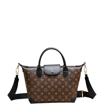 LUV TOTE BAG MONOGRAM CANVAS BLACK 26CM