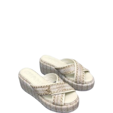 SANDAL CHL TWEED CC SANDAL WHITE