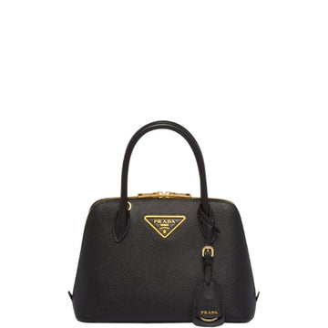 PR PROMENADE SAFFIANO LEATHER BAG BLACK 25CM