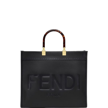 FD SUNSHINE LARGE BLACK LEATHER SHOPPER 41CM 8BH372ABVLF0KUR