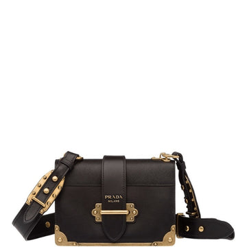 PR CAHIER LEATHER BAG IN BLACK 25CM