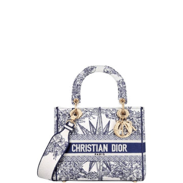 DIR MEDIUM LADY D-LITE BAG BLUE REEVE D'INFINI EMBROIDERY 24CM M0565ORVX M933