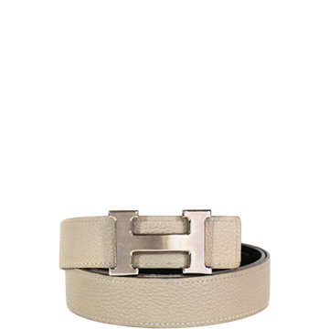 HM BELT TOGO SWIFT SILVER BUCKLE GREY 2.4CM