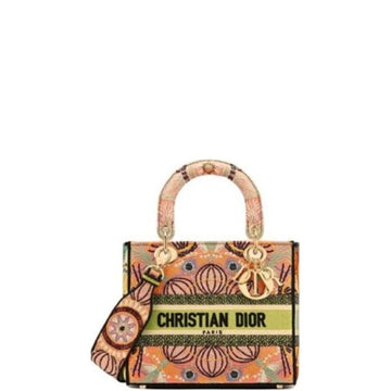 DIR MEDIUM LADY D-LITE BAG MULTICOLOR LIGHTS EMBROIDERY 24CM