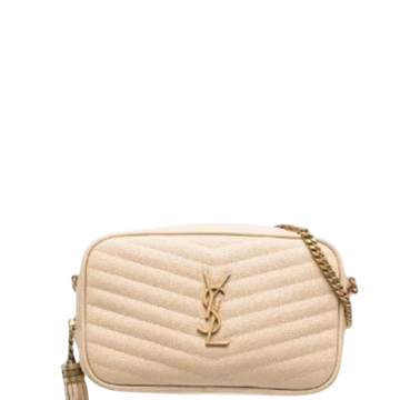 SAINT LAURENT LOU CAMERA BAG IN QUILTED LEATHER BEIGE 18CM