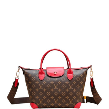 LUV TOTE BAG MONOGRAM CANVAS RED 26CM