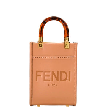 FD MINI SUNSHINE SHOPPER PEACH LEATHER BAG 18CM