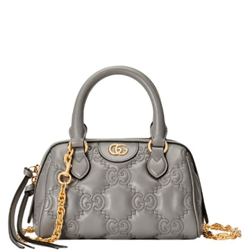 GG MATELASSE LEATHER MINI BAG GREY 19CM 702251 UM8HG 1563