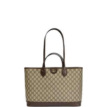 GG OPHIDIA MEDIUM GG CANVAS TOTE BAG BROWN 40CM 739730