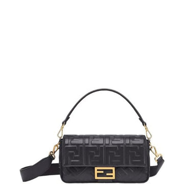 FD BAGUETTE LEATHER BLACK NAPPA BAG 27CM