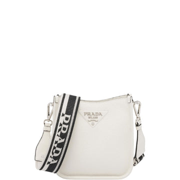 PR LEATHER MINI SHOULDER BAG WHITE 20CM