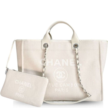 CHL SMALL SHOPPING BAG SILVER HARDWARE CREAM