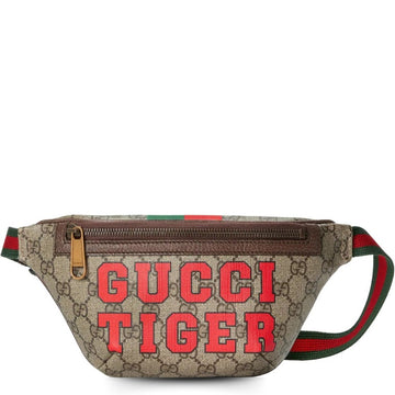 GG TIGER GG BELT BAG BEIGE AND EBONY GG SUPREME CANVAS 675181 US7DC 9395