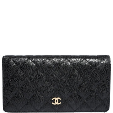 CHL BLACK CAVIAR LEATHER CLASSIC LONG FLAP WALLET 19.5CM