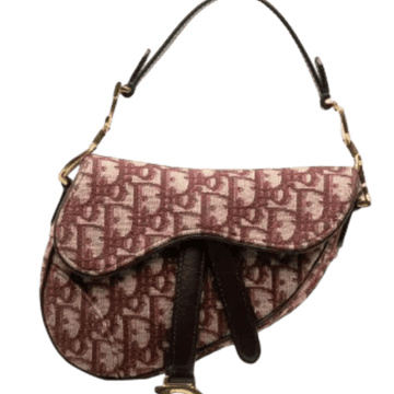 DIR SADDLE BAG DIR OBLIQUE EMBROIDERY RED 24CM