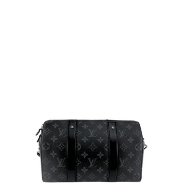 LUV KEEPALL BANDOULIERE 28CM MONOGRAM ECLIPSE CITY BLACK