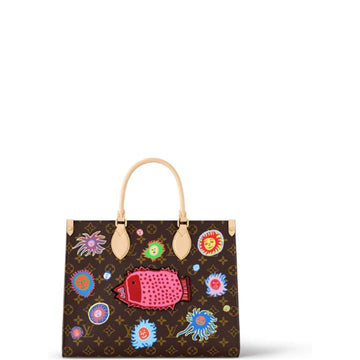 LUV X YAYOI KUSAMA ONTHEGO MM FACES PRINT AND EMBROIDERY 32CM M46429
