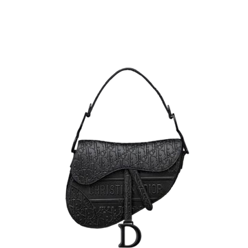 DIR SADDLE BLACK OBLIQUE EMBOSSED 25CM