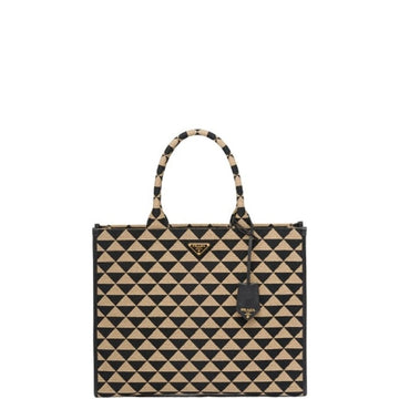 PR LARGE SYMBOLE EMBROIDERED FABRIC HANDBAG 39CM