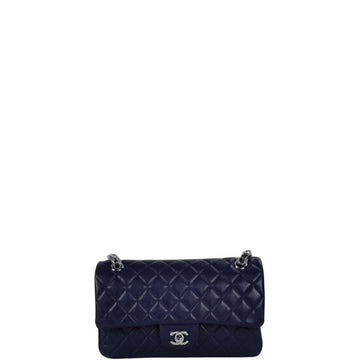 CHL CLASSIC MEDIUM LAMBSKIN FLAP NAVY AND SILVER 25CM