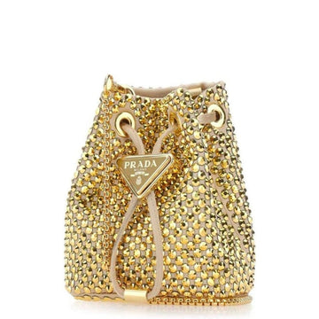 PR EMBELLISHED SATIN POUCH PLATINUM COLOR 20CM