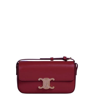 CE SHOULDER BAG TRIOMPHE IN SHINY CALFSKIN DARK RED 18CM
