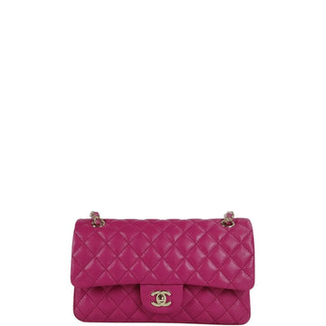 CHL CLASSIC MEDIUM LAMBSKIN FLAP PINK AND GOLD 25CM