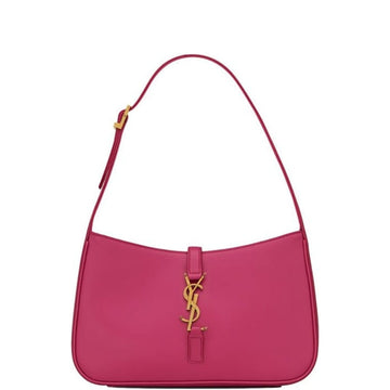 SAINT LAURENT LE 5 A 7 HOBO BAG IN SMOOTH LEATHER PINK 25CM