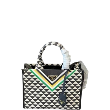 PR EMBROIDERED FABRIC TOTE BAG BLACK