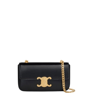 CE CHAIN BOX TRIOMPHE BAG IN SHINY CALFSKIN BLACK