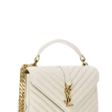 SAINT LAURENT COLLEGE MEDIUM CHAIN BAG IN QUILTED LEATHER WHITE 24CM