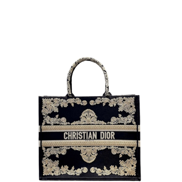 DIR LARGE BOOK TOTE BLUE GOLD CORNELY EMBROIDERY 42CM
